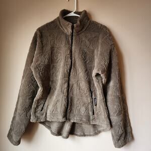 On Course Kerrits Jacket Womens Size L Fleece Horse Print Equestrian USA Made